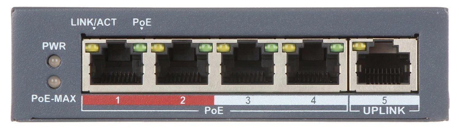 Šakotuvas SWITCH POE DS-3E0105P-E(B) 4 PRIEVADŲ Hikvision