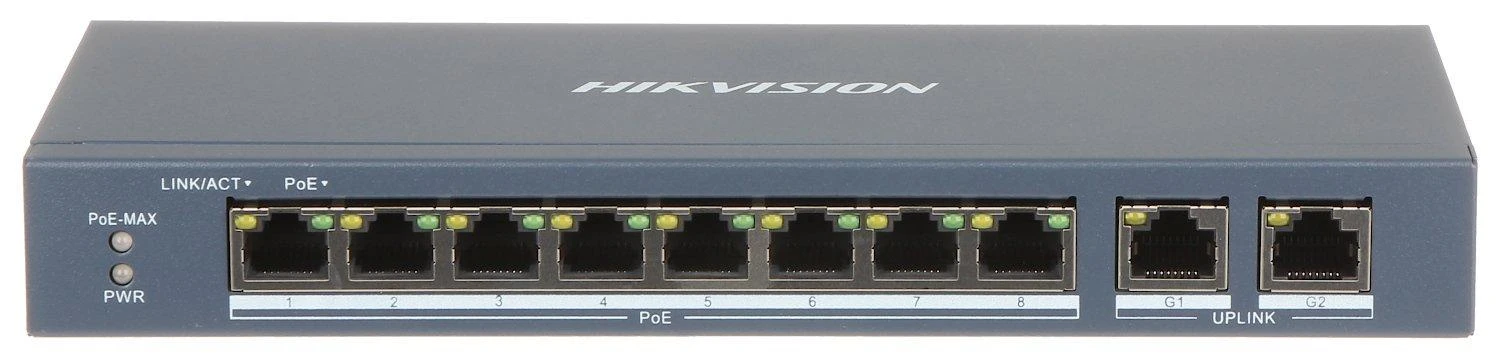 Šakotuvas SWITCH POE DS-3E0310P-E/M 8 PRIEVADŲ Hikvision