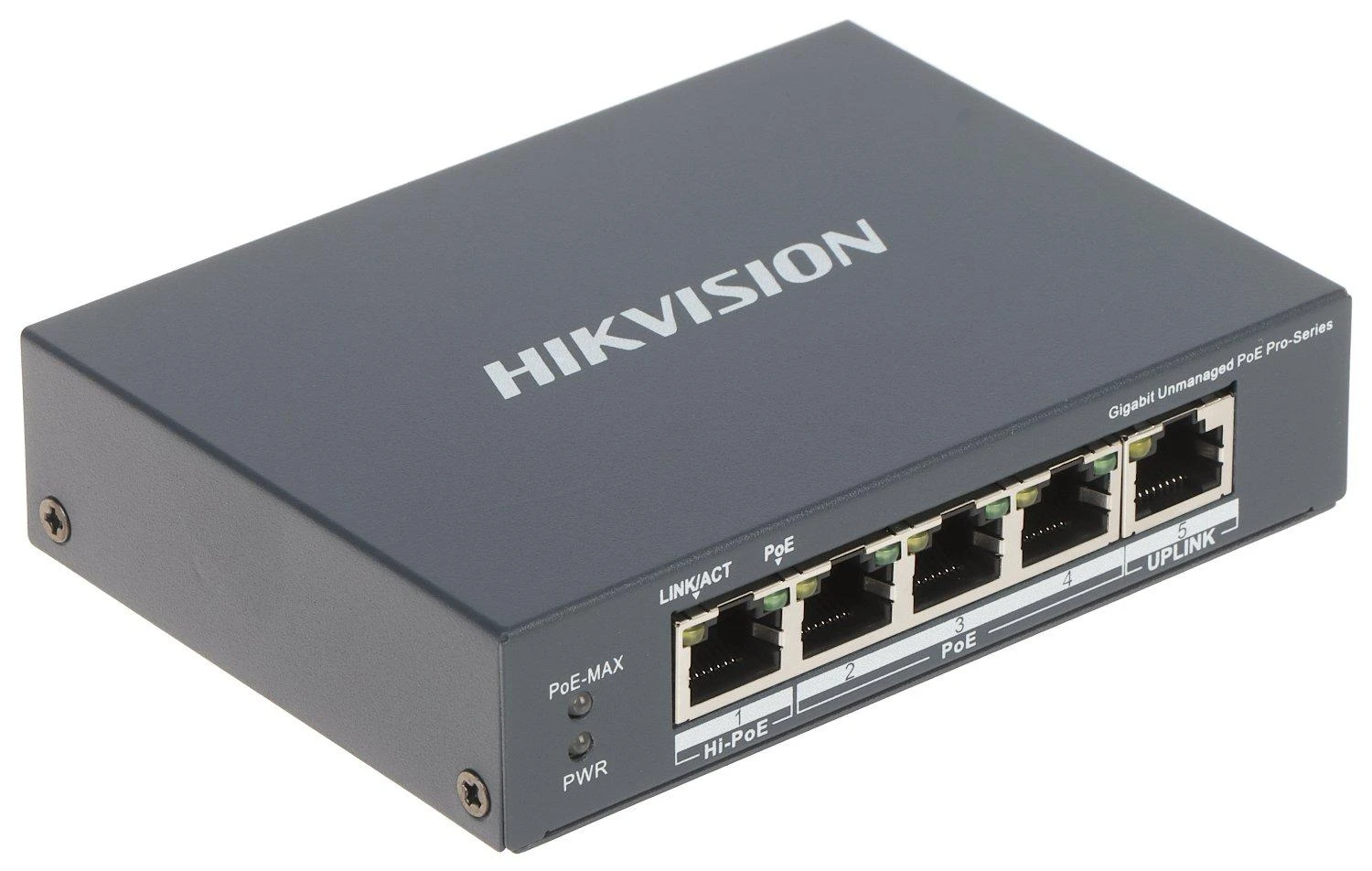 Šakotuvas SWITCH POE DS-3E0505HP-E 4 PRIEVADŲ Hikvision