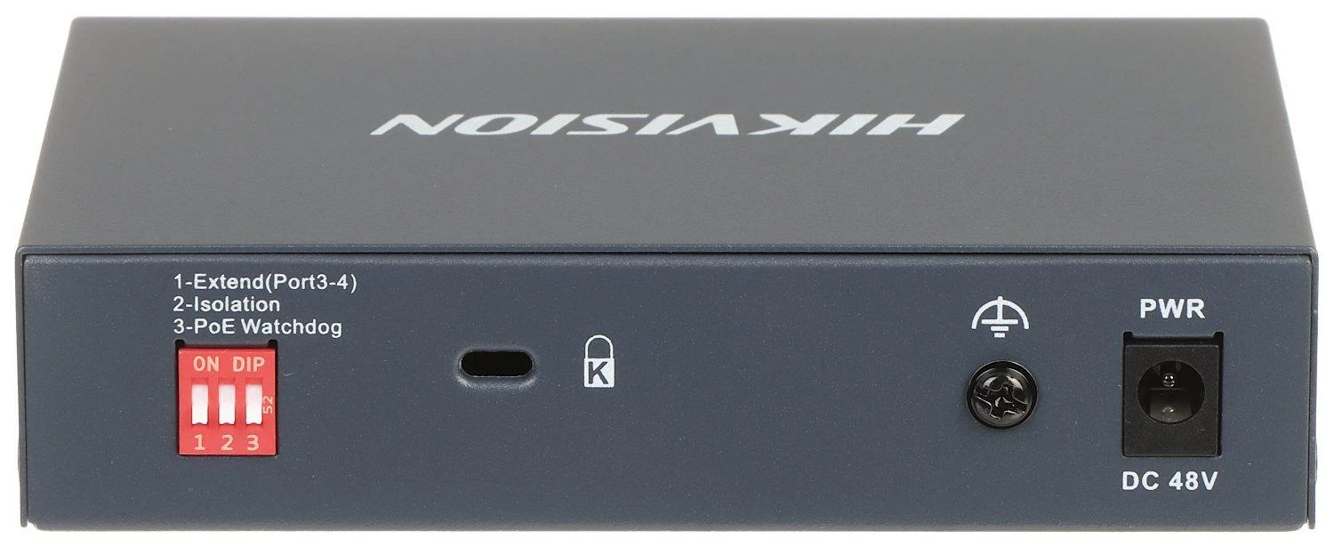 Šakotuvas SWITCH POE DS-3E0505HP-E 4 PRIEVADŲ Hikvision