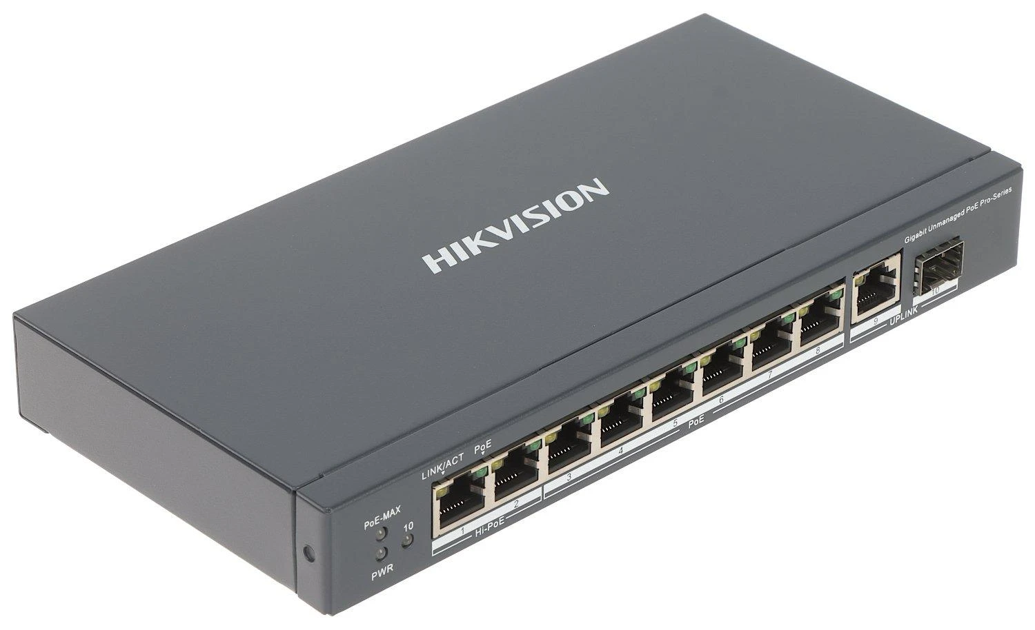 Šakotuvas SWITCH POE DS-3E0510HP-E 8 PRIEVADŲ SFP Hikvision