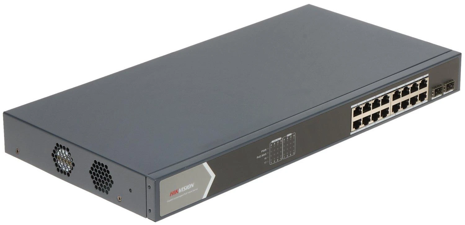 Šakotuvas SWITCH POE DS-3E0518P-E/M 16 PRIEVADŲ SFP Hikvision