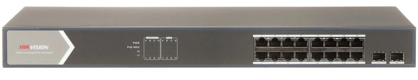 Šakotuvas SWITCH POE DS-3E0518P-E/M 16 PRIEVADŲ SFP Hikvision