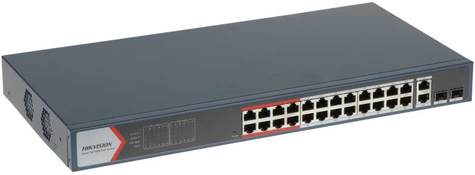 Šakotuvas Jungiklis POE DS-3E1326P-EI(B) 24 prievadų SFP Hikvision
