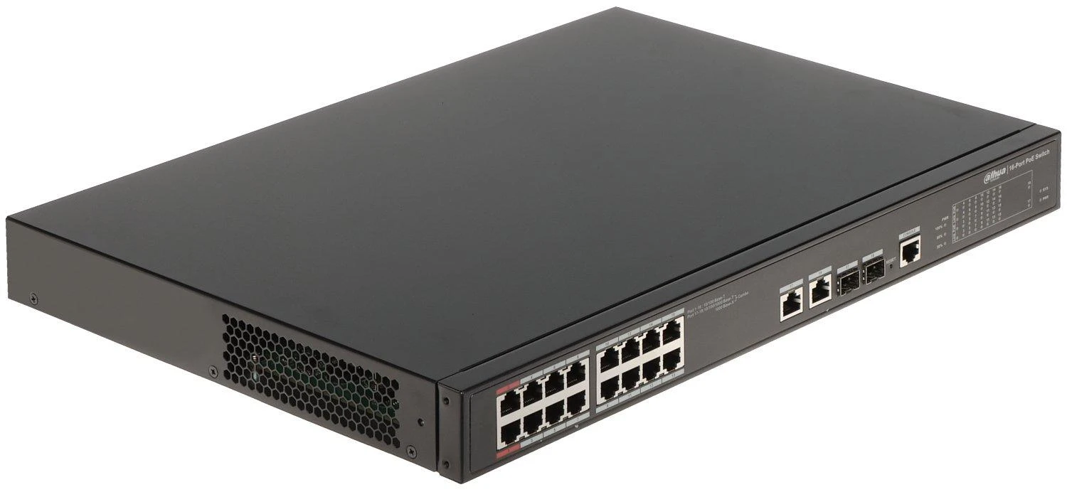 Šakotuvas SWITCH POE PFS4218-16ET-240-V3 16 PRIEVADŲ SFP DAHUA