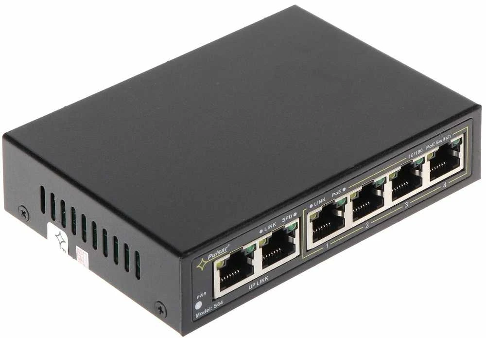 Šakotuvas SWITCH POE S-64 4 PRIEVADŲ PULSAR