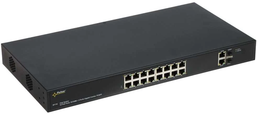 Šakotuvas SWITCH POE SF-116 16 PRIEVADŲ SFP PULSAR