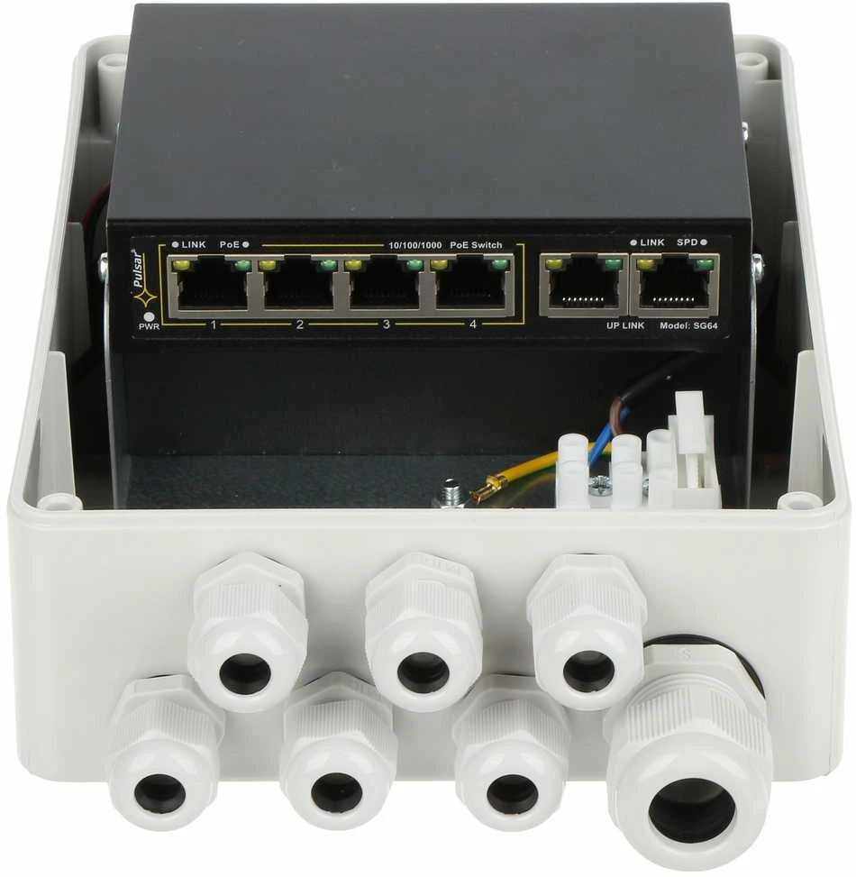 Šakotuvas SWITCH POE SG-64H 4 PRIEVADŲ PULSAR