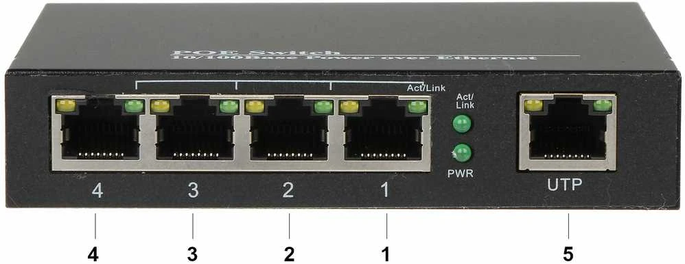 Šakotuvas INY SWITCH POE SPS-4P/1 5 PRIEVADŲ