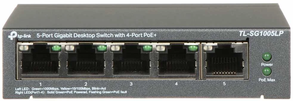 Šakotuvas SWITCH POE TL-SG1005LP 5 PRIEVADŲ TP-LINK