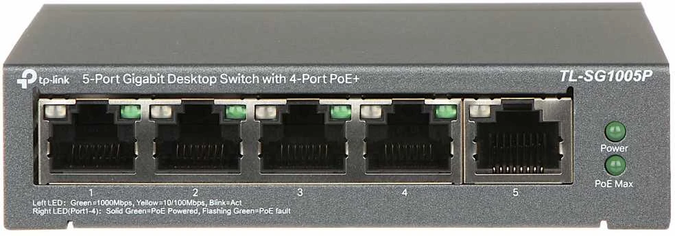 Šakotuvas SWITCH POE TL-SG1005P 5 PRIEVADŲ TP-LINK