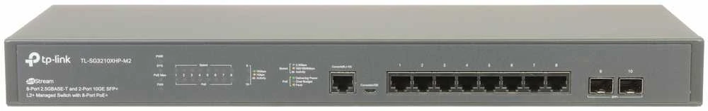 Šakotuvas TP-LINK | 8 prievadų 10/100/2500 Mbps stalinio kompiuterio tinklo jungiklis | SG3210XHP-M2 | Tvarkoma L2+ | Montuojamas ant stovo | SFP+ jungtys kiekis 2 | Maitinimo tipas Išorinis