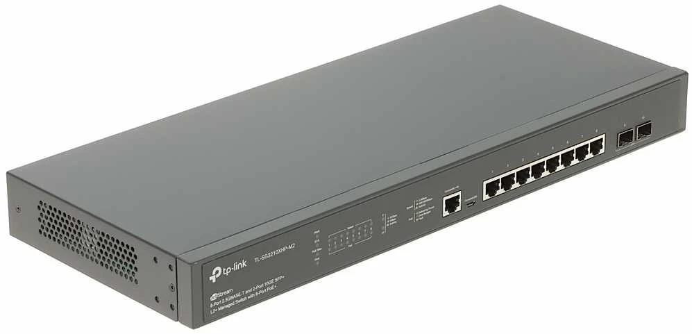 Šakotuvas TP-LINK | 8 prievadų 10/100/2500 Mbps stalinio kompiuterio tinklo jungiklis | SG3210XHP-M2 | Tvarkoma L2+ | Montuojamas ant stovo | SFP+ jungtys kiekis 2 | Maitinimo tipas Išorinis