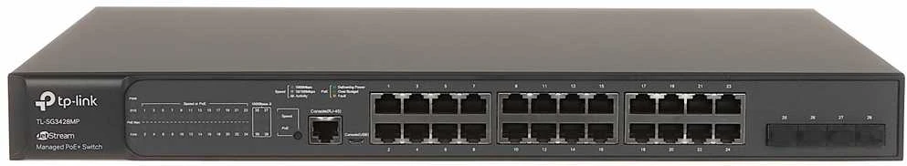 Šakotuvas TP-LINK | Valdomas L2 komutatorius | TL-SG3428MP | Valdomas L2+ | Montuojamas į stelažą | SFP jungčių kiekis: 4 | Maitinimo šaltinio tipas: Vienvietis