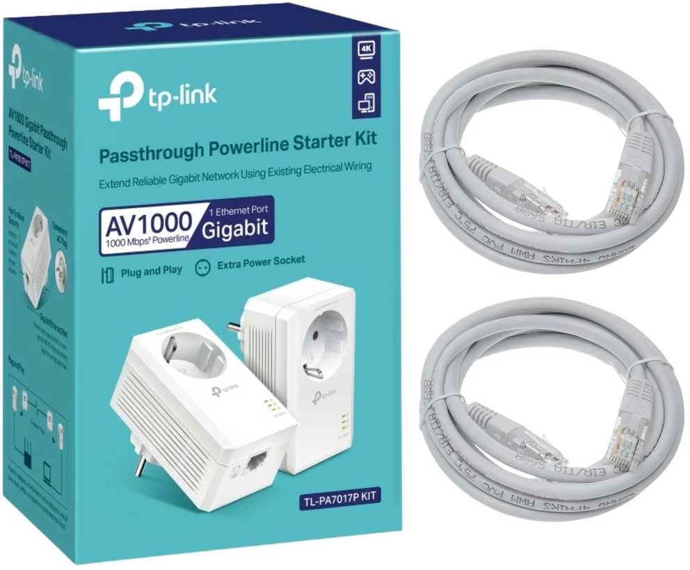 TP-LINK AV1000 Gigabit Passthrough Powerline Starter Kit