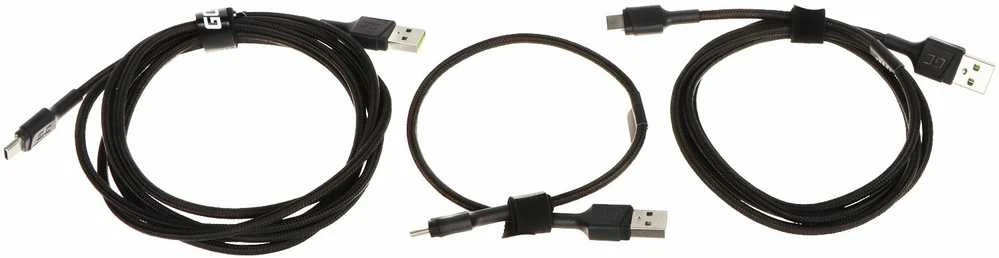 Green Cell Žalias Cell Žalias Cell USB-C kabelių komplektas 3x QC 3.0 0.3 m 1.2 m 2 m