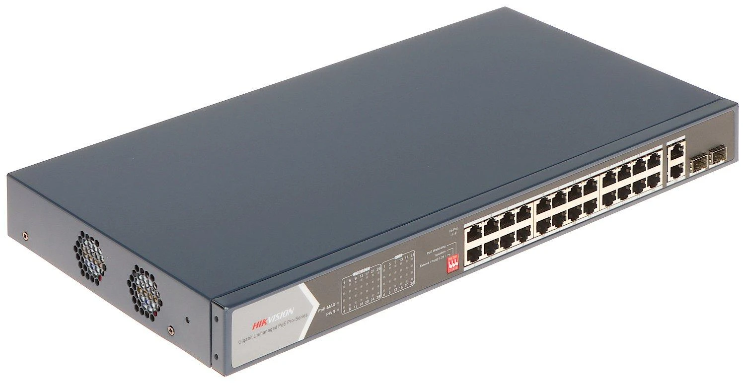 Šakotuvas SWITCH POE DS-3E0528HP-E 24 PRIEVADŲ SFP Hikvision