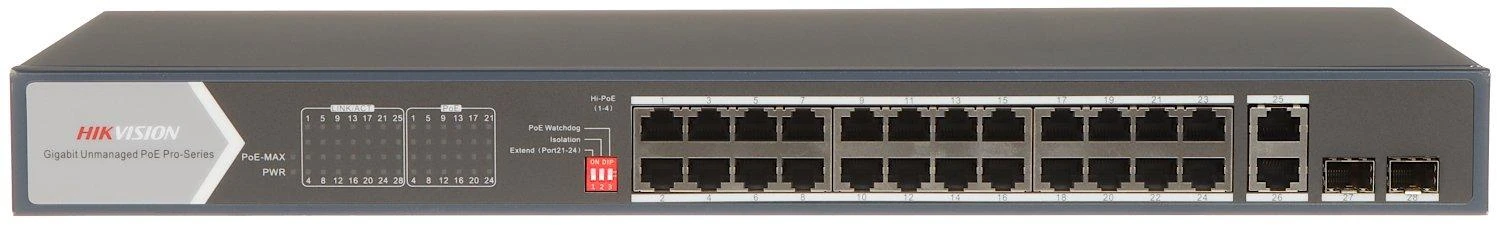 Šakotuvas SWITCH POE DS-3E0528HP-E 24 PRIEVADŲ SFP Hikvision