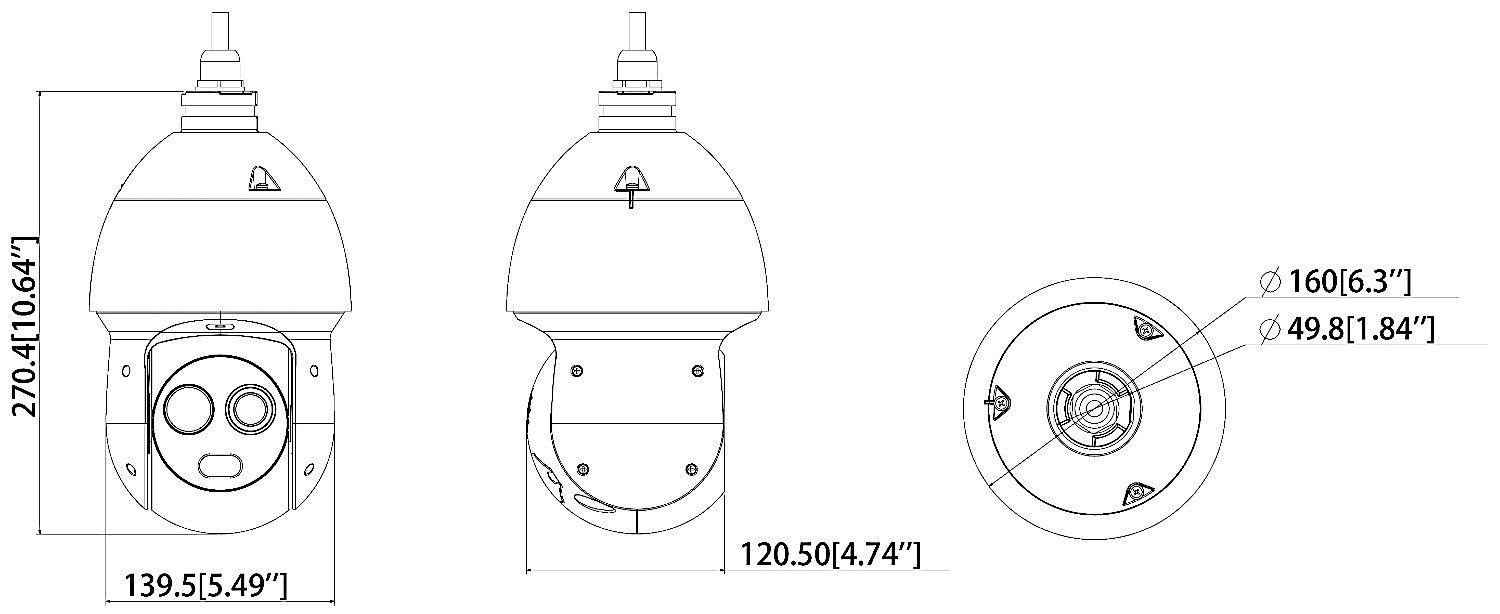 Terminio vaizdo hibridinė kamera IP TPC-SD2221-B7F8 7 mm - 960p, 8 mm - 1080p DAHUA