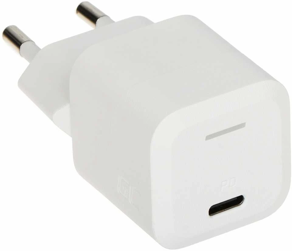 Green Cell Žalias Cell Žalias CELL Charger USB-C GaN GC PowerGaN 33W PD 3.0 QC 3.0 1x USB-C baltas