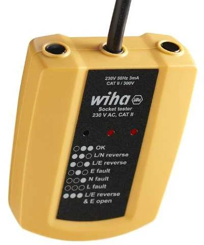Lizdų testeris 230 V AC WIHA, Elektrikams