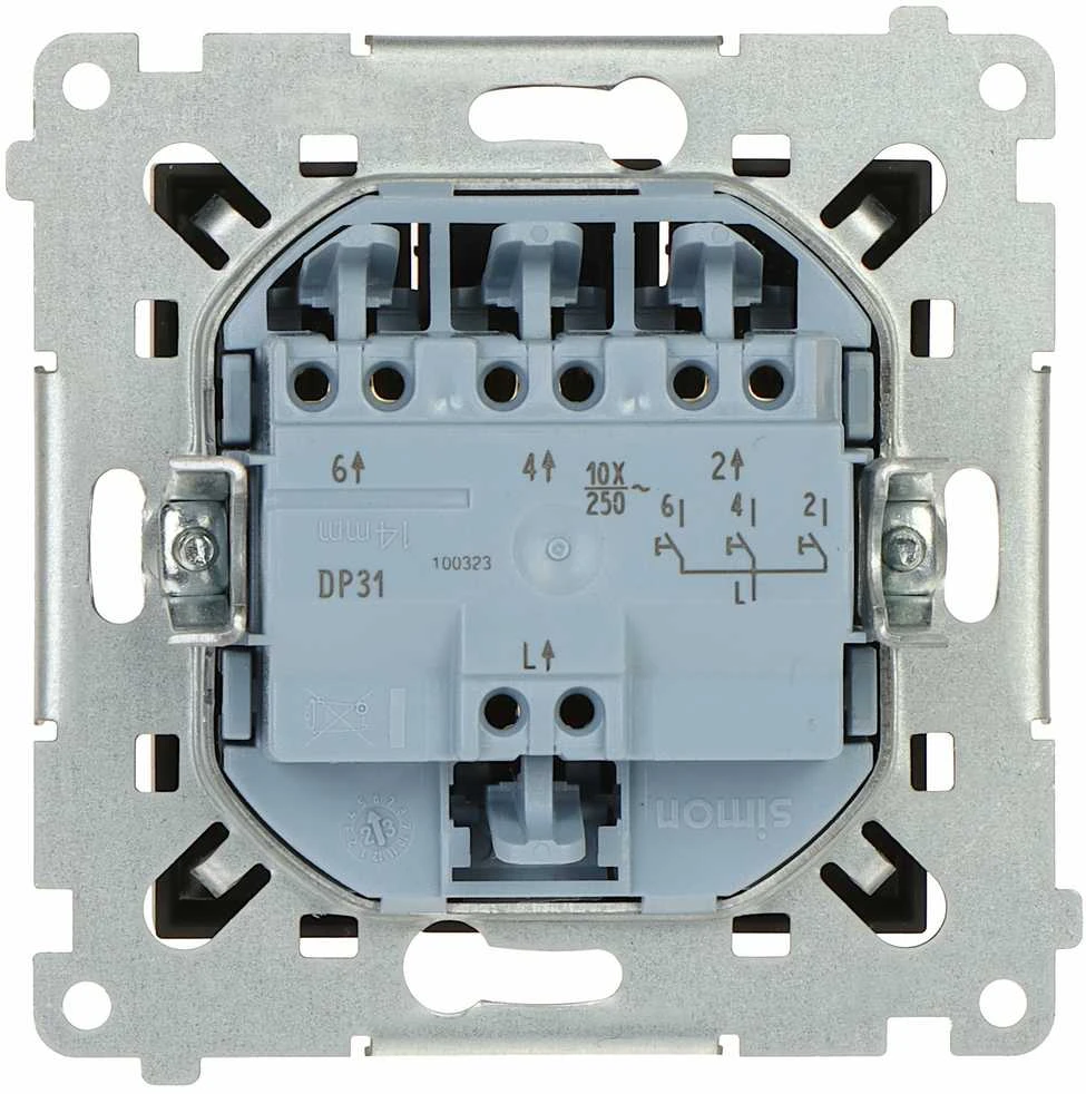 Kontak Simon TRIGUBAS MYGTUKINYS DP31.01/49-SIMON54 250 V 10 A