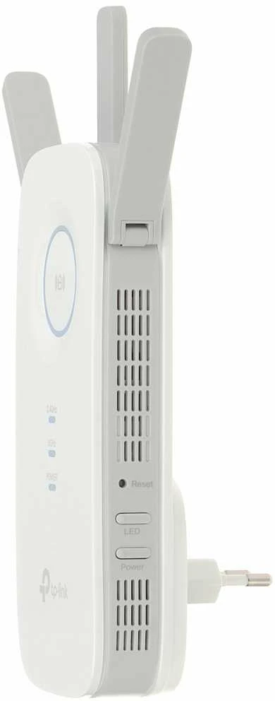 TP-LINK | AC1900 „Wi-Fi“ diapazono plėtiklis | RE550 | 802.11ac | 2GHz/5GHz | 600+1300 Mbit/s | 10/100/1000 Mbit/s | Ethernet LAN (RJ-45) jungtys: 1 | MU-MiMO: Ne | ne PoE | Antenos tipas: 3 išorinės