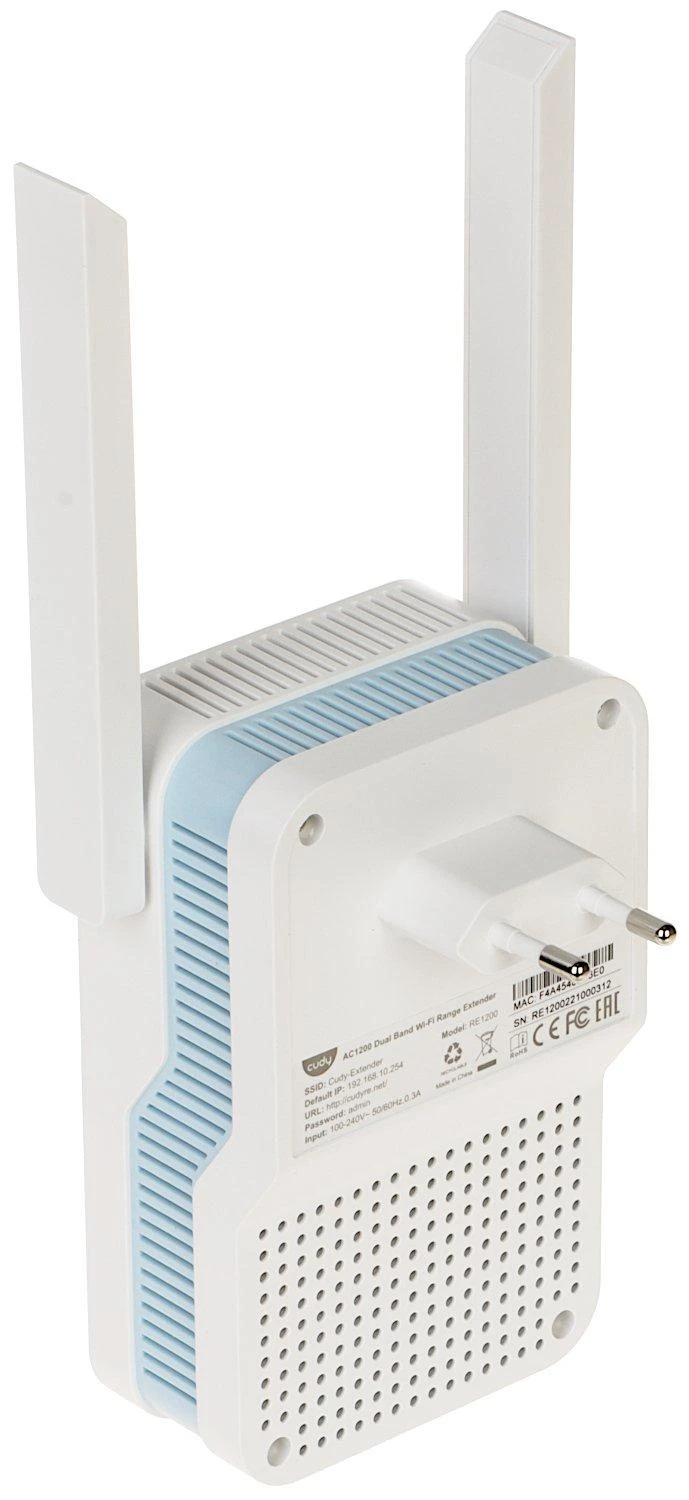 Maršrutizatorius UNIVERSALUS BELAIDŽIO TINKLO STIPRINTUVAS CUDY-RE1200 2.4 GHz, 5 GHz
