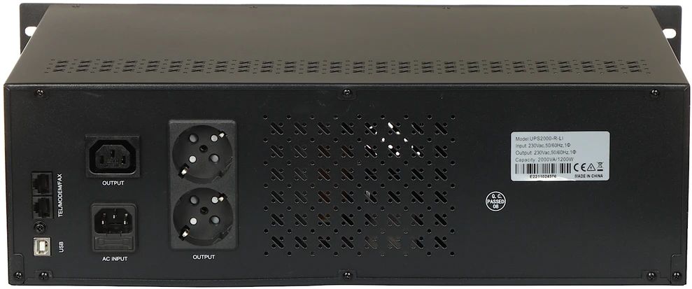NEPERTRAUKIAMO MAITINIMO ŠALTINIS East EA2200 UPS (rack, LCD, 2000VA/1200W)