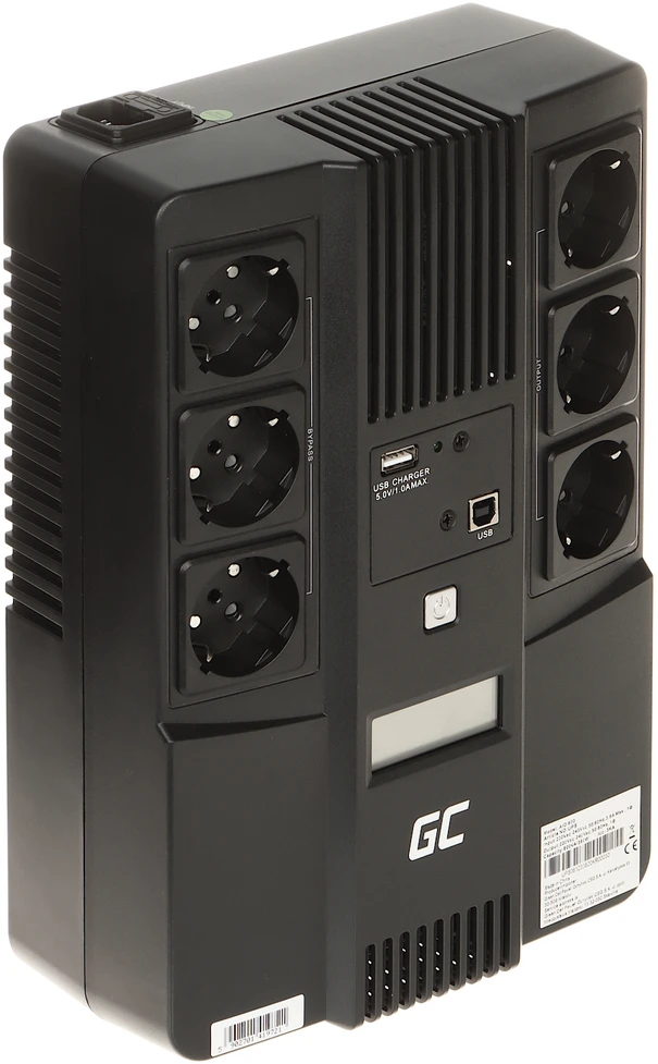 Green Cell Žalias Cell GREENCELL UPS07 UPS Žalias Cell AiO su LCD 800VA