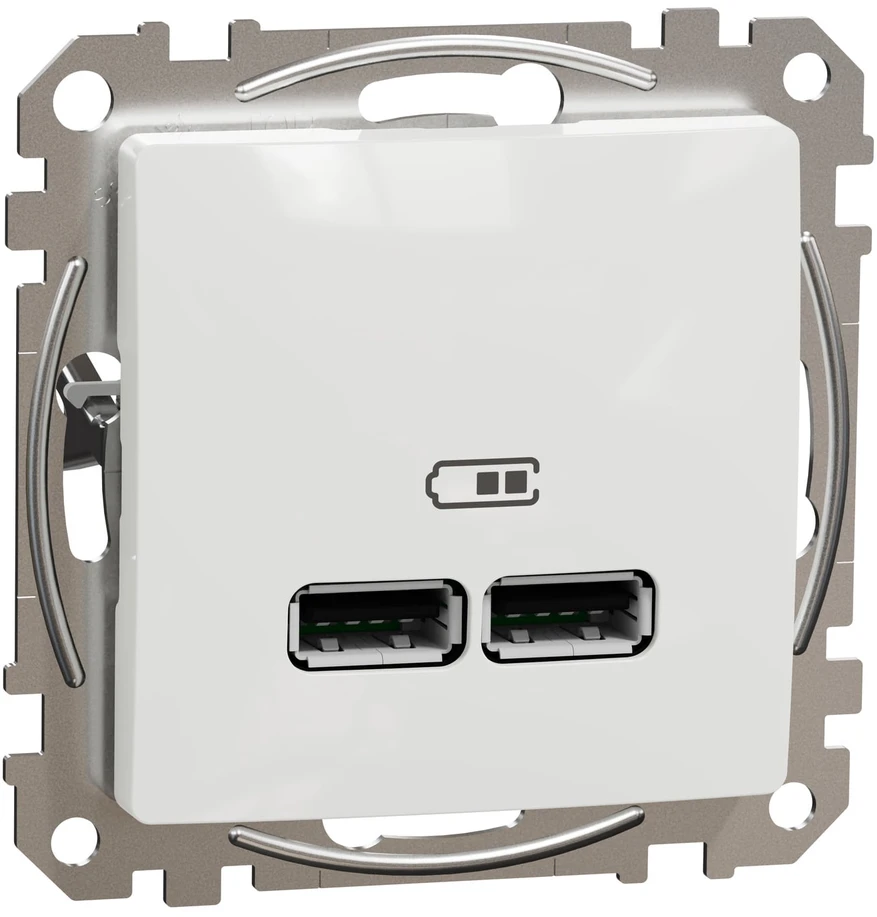 USB įkroviklis Schneider Electric Sedna Design SDD111401 (2×USB-A, 2.1A, baltas)