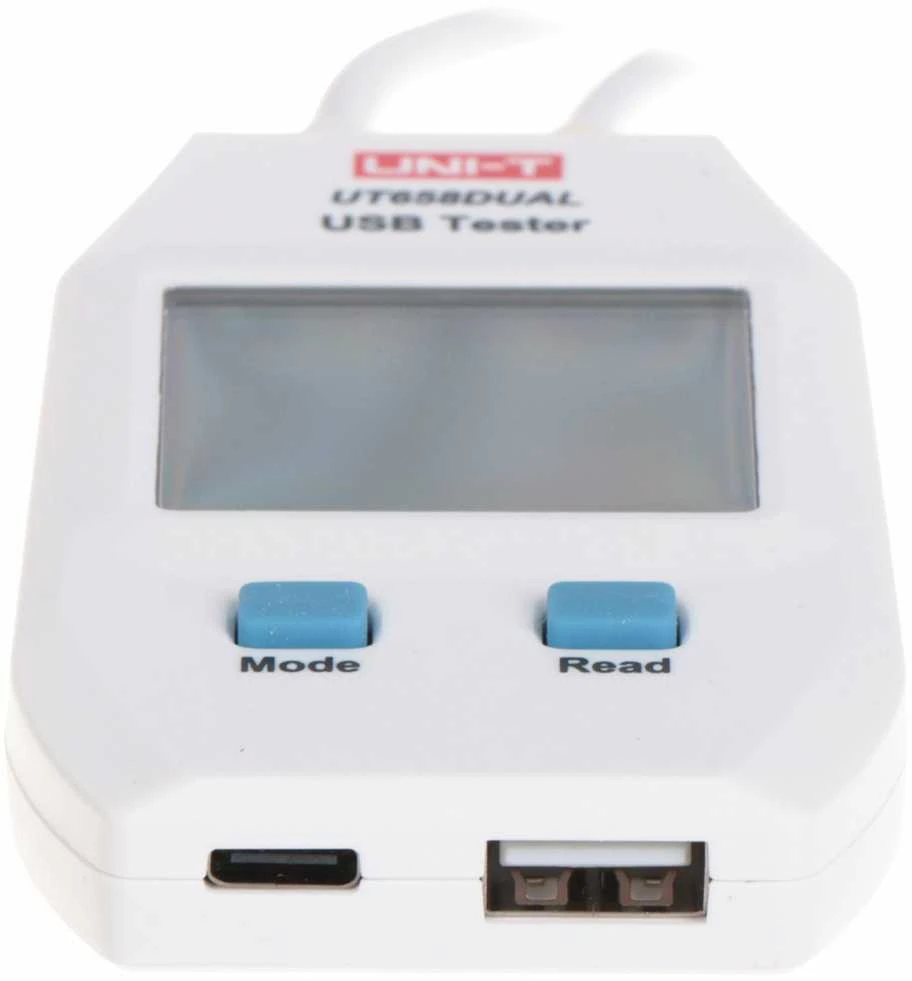 UNI-T UT658 Dual USB USB-C lizdų testeris