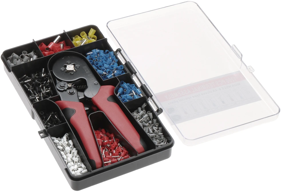 Hogert Technik UŽSPAUDIMO ĮRANKIS + KABELIŲ ĮVORIŲ RINKINYS HT-HSC8 DELTA TOOLS