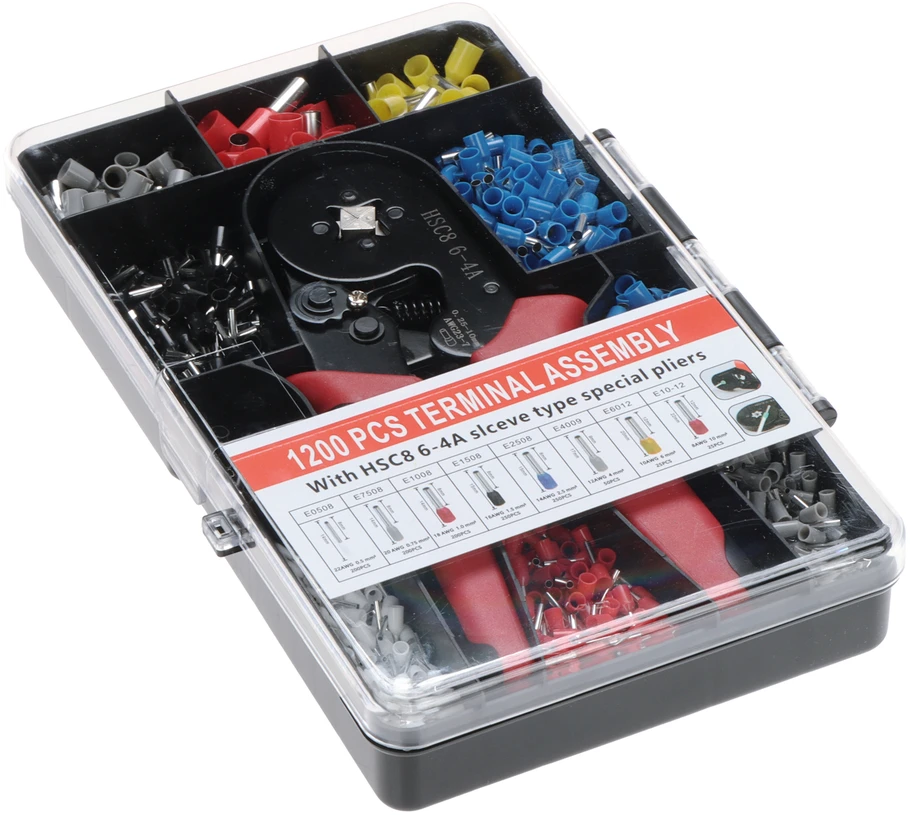 Hogert Technik UŽSPAUDIMO ĮRANKIS + KABELIŲ ĮVORIŲ RINKINYS HT-HSC8 DELTA TOOLS