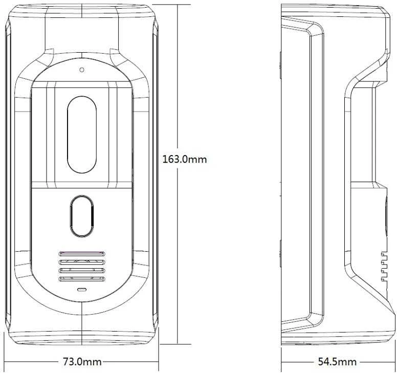 Dahua IP telefonspynės spalvota kamera, 2MP, IP 65, 2.8mm 100°, IK10, PoE