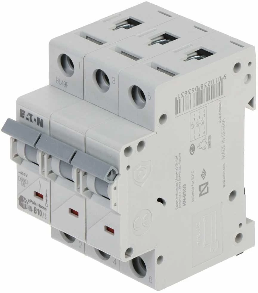 VAROMASIS JUNGIKLIS HN-B10/3 TRIFAZIS 10 A B TIPAS EATON
