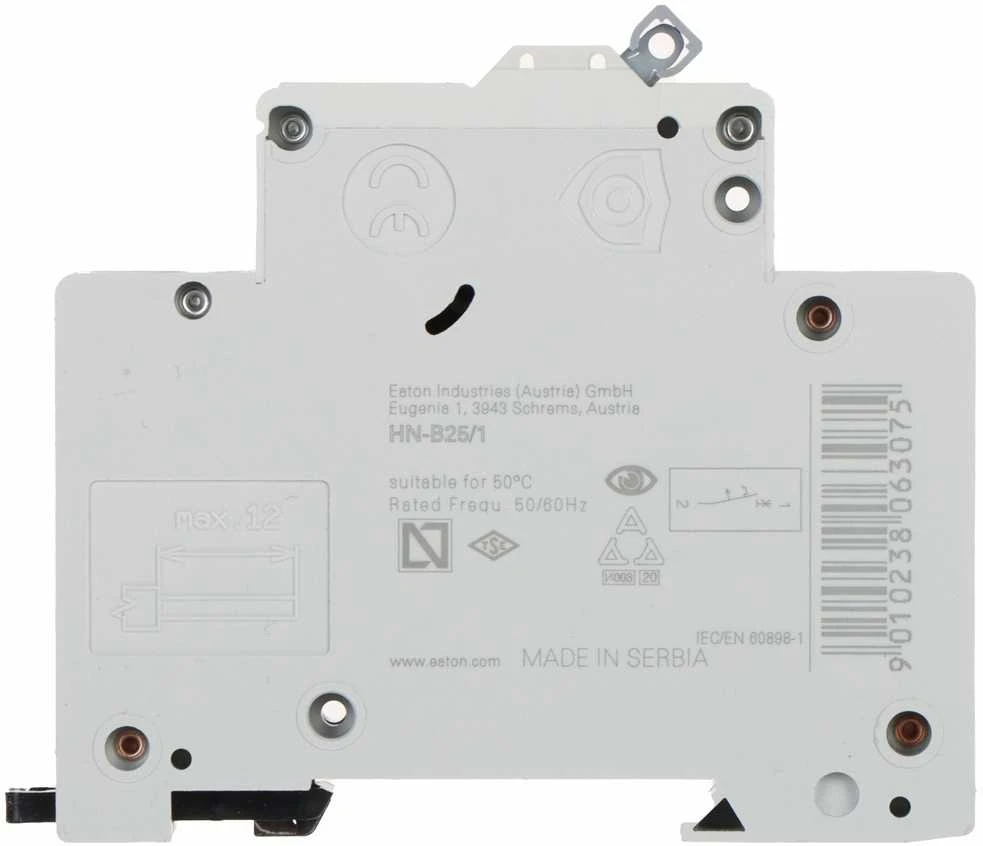 VAROMASIS JUNGIKLIS HN-B25/1 VIENFAZIS 25 A B TIPAS EATON