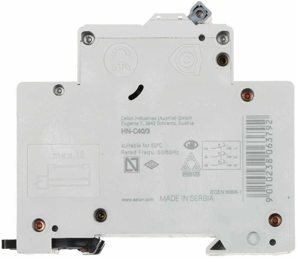 VAROMASIS JUNGIKLIS HN-C40/3 TRIFAZIS 40 A C TIPAS EATON
