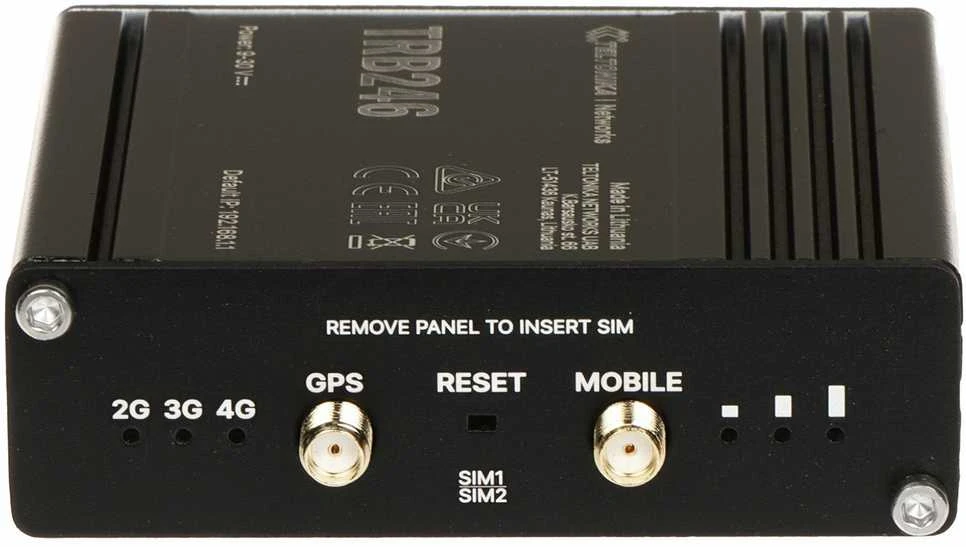 Maršrutizatorius Teltonika LTE Cat 4 Gateway | TRB246 | 10/100 Mbit/s | Ethernet LAN (RJ-45) jungtys 1 | Tinklelio atramos Nr. | MU-MiMO Nr. | 2G/3G/4G