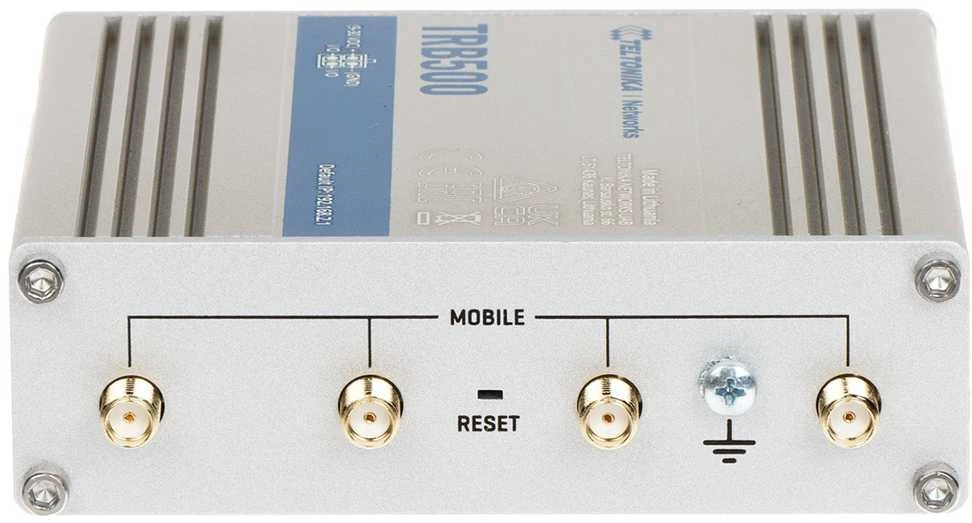 Maršrutizatorius Teltonika | Pramoninis 5G šliuzas | TRB500 | Nėra „Wi-Fi“ | 10/100/1000 Mbps Mbit/s | Ethernet LAN (RJ-45) jungtys 1 | Tinklo palaikymas: Ne | MU-MiMO: Taip | Antenos tipas: SMA, skirtas mobiliesiems įrenginiams