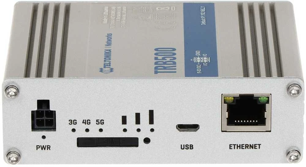 Maršrutizatorius Teltonika | Pramoninis 5G šliuzas | TRB500 | Nėra „Wi-Fi“ | 10/100/1000 Mbps Mbit/s | Ethernet LAN (RJ-45) jungtys 1 | Tinklo palaikymas: Ne | MU-MiMO: Taip | Antenos tipas: SMA, skirtas mobiliesiems įrenginiams