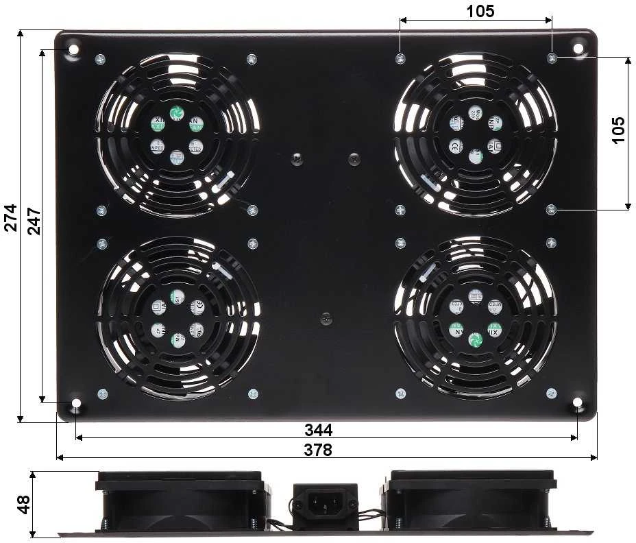 TST VENTILIATORIŲ SKYDELIS A19-4W RACK SPINTAI