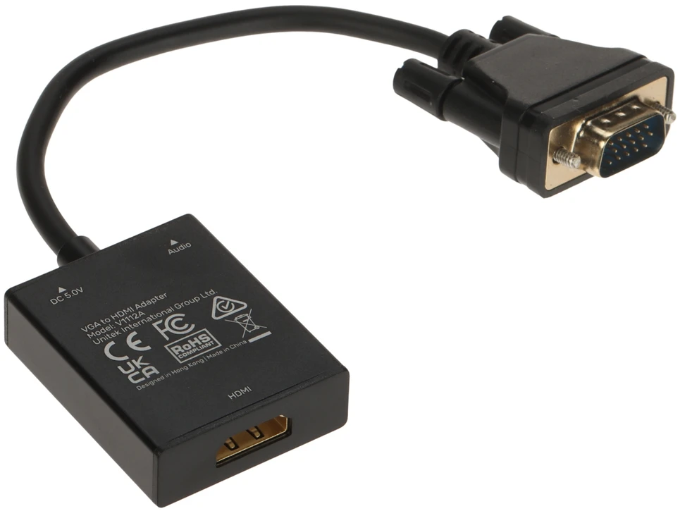VGA Į HDMI KEITIKLĮ V1112ABK01 + AUDIO UNITEK