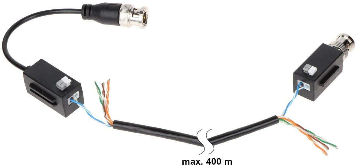 Dahua BNC-UTP adapteris HDCVI/AHD/TVI/CVBS 8MP 4K kamerom, pasyvinis. komplekte 2 VNT su laidu