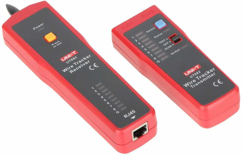 VIELOS PORŲ DETEKTORIUS SU KABELIŲ TESTERIU RJ-45 UT-682 UNI-T