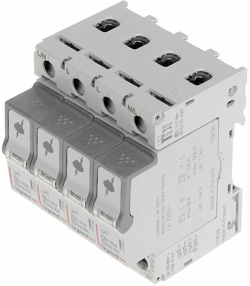 VIRŠĮTAMPIŲ RIBOTUVAS LE-412253 TRIFAZIS 1+2 TIPAS LEGRAND