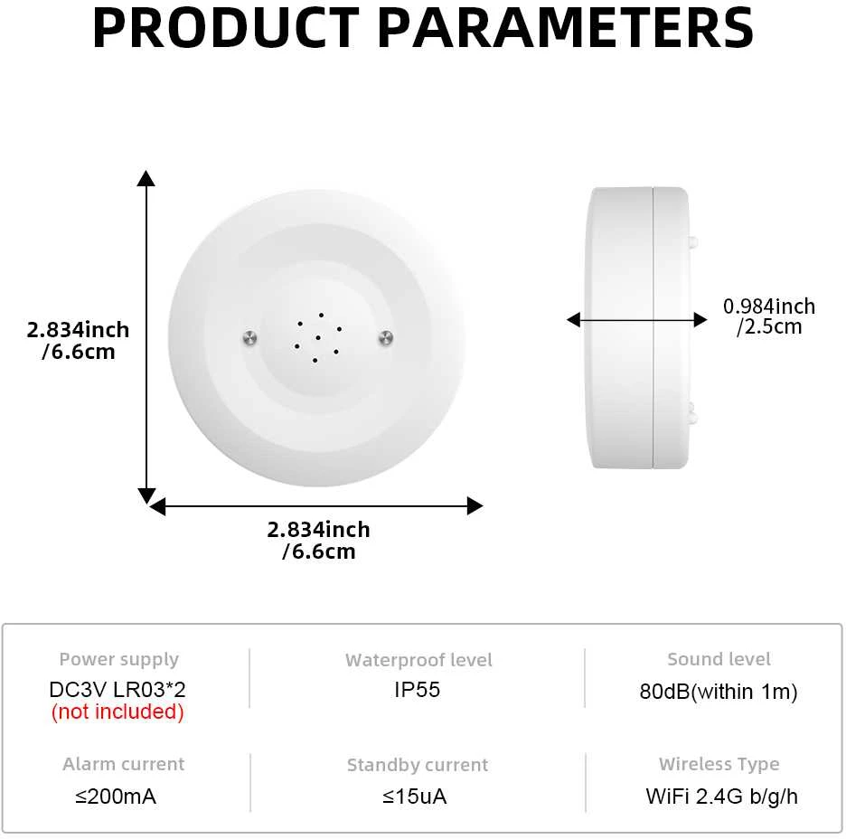 WIFI autonominis vandens nuotėkio daviklis WALE PR-898DT, SmartLife App