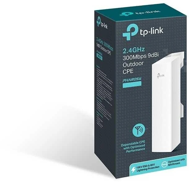 TP-Link WIFI prisijungimo taškas CPE lauko sąlygoms AP/Maršrutizatorius/Bridge/CPE, 2,4GHz, 9dbi, 300Mbps, Point to Point režimu iki 5Km veikimo nuotolis