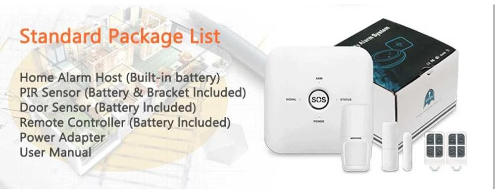 WIFI+GSM signalizacijos komplektas WALE PR-JT-10GDT su belaidžiais davikliais, SmartLife programėlė