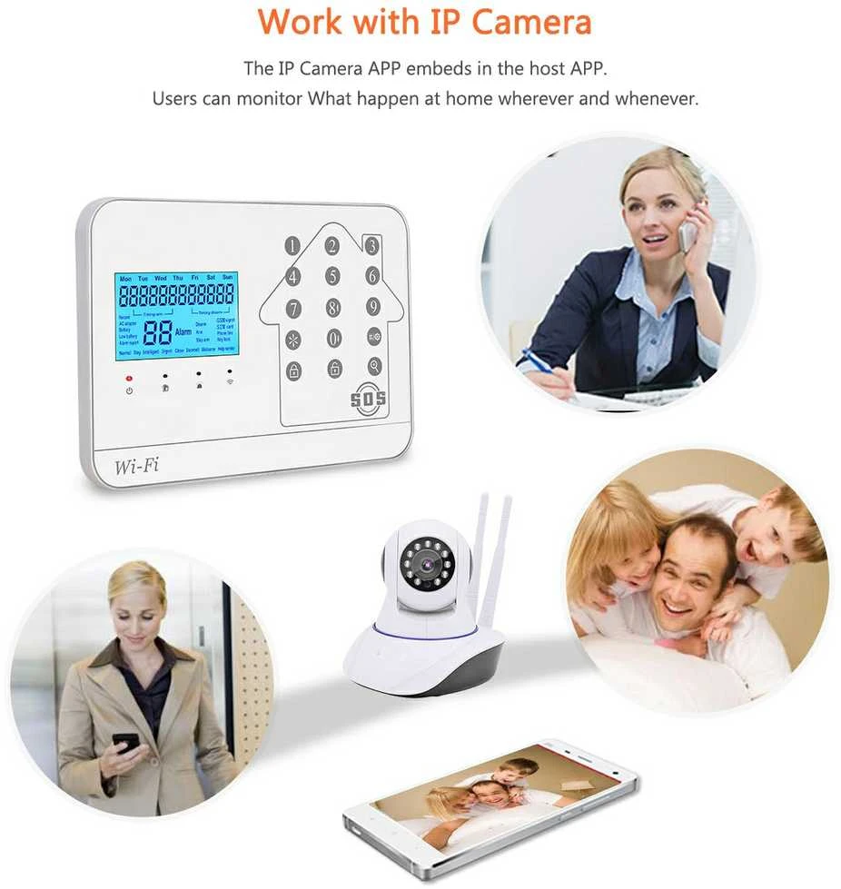 WIFI+GSM signalizacijos komplektas WALE PR-JT-99CST su belaidžiais davikliais, SmartLife programėlė